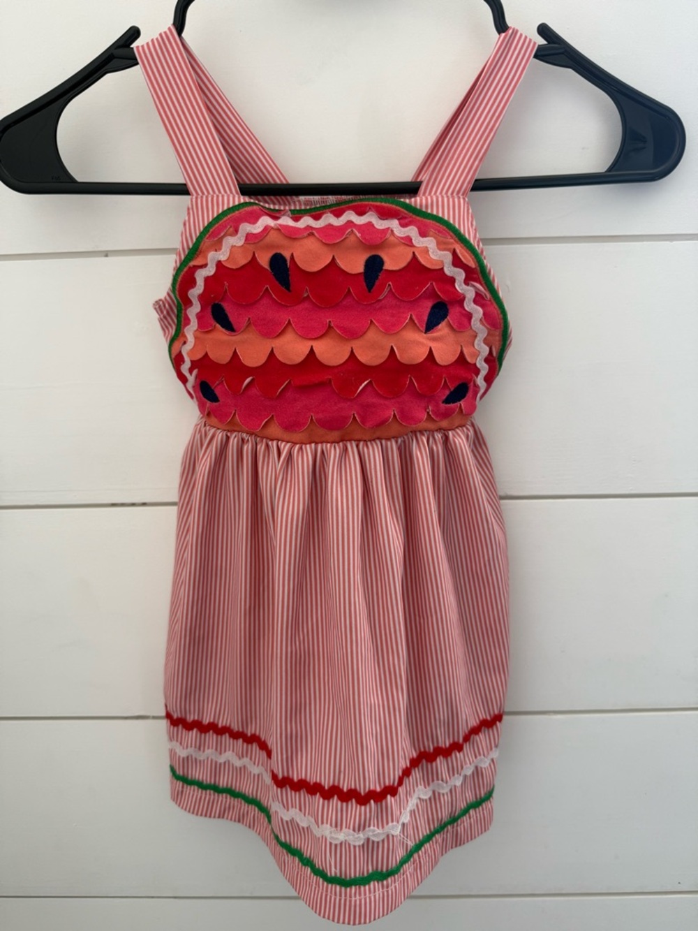 Girls Stripe Watermelon Appliqué Sundress XS